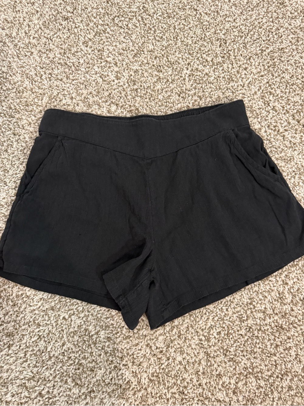aerie Black High-Waist Pull-On Shorts